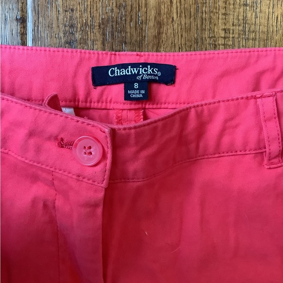 CHADWICKS. ORANGE, CORAL COTTON STRAIGHT LEG PANTS. SIZE 8. NEW! - Picture 4 of 6